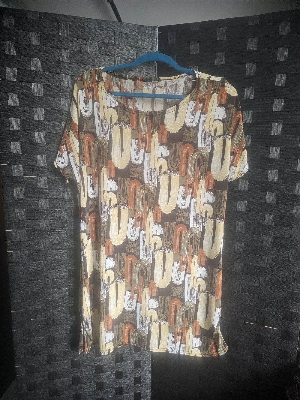 Women’s Abstract Retro Print Tunic Top
